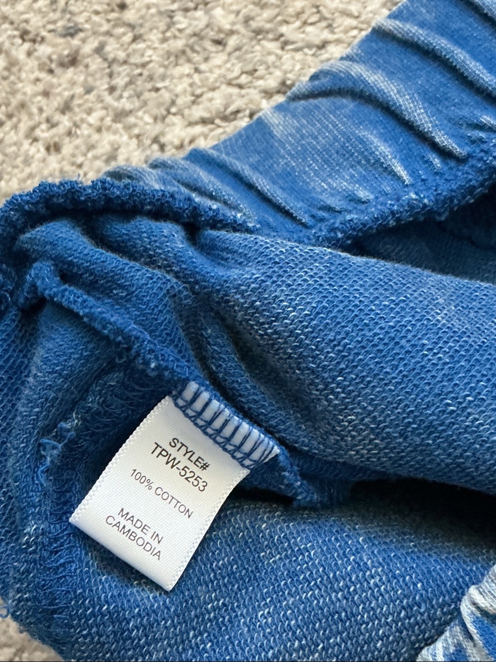 New Zenana Outfitters Elastic Wide Leg Lounge Pants ~ Mineral Wash Blue - Picture 7 of 8